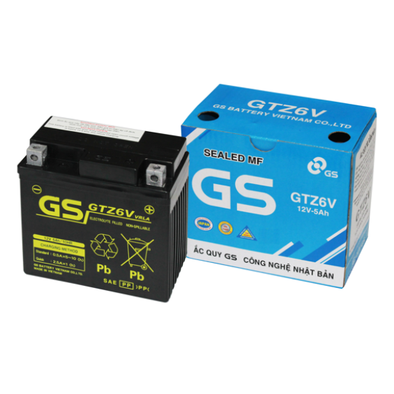ẮC QUY XE MÁY GS GTZ6V (12V-5AH)  